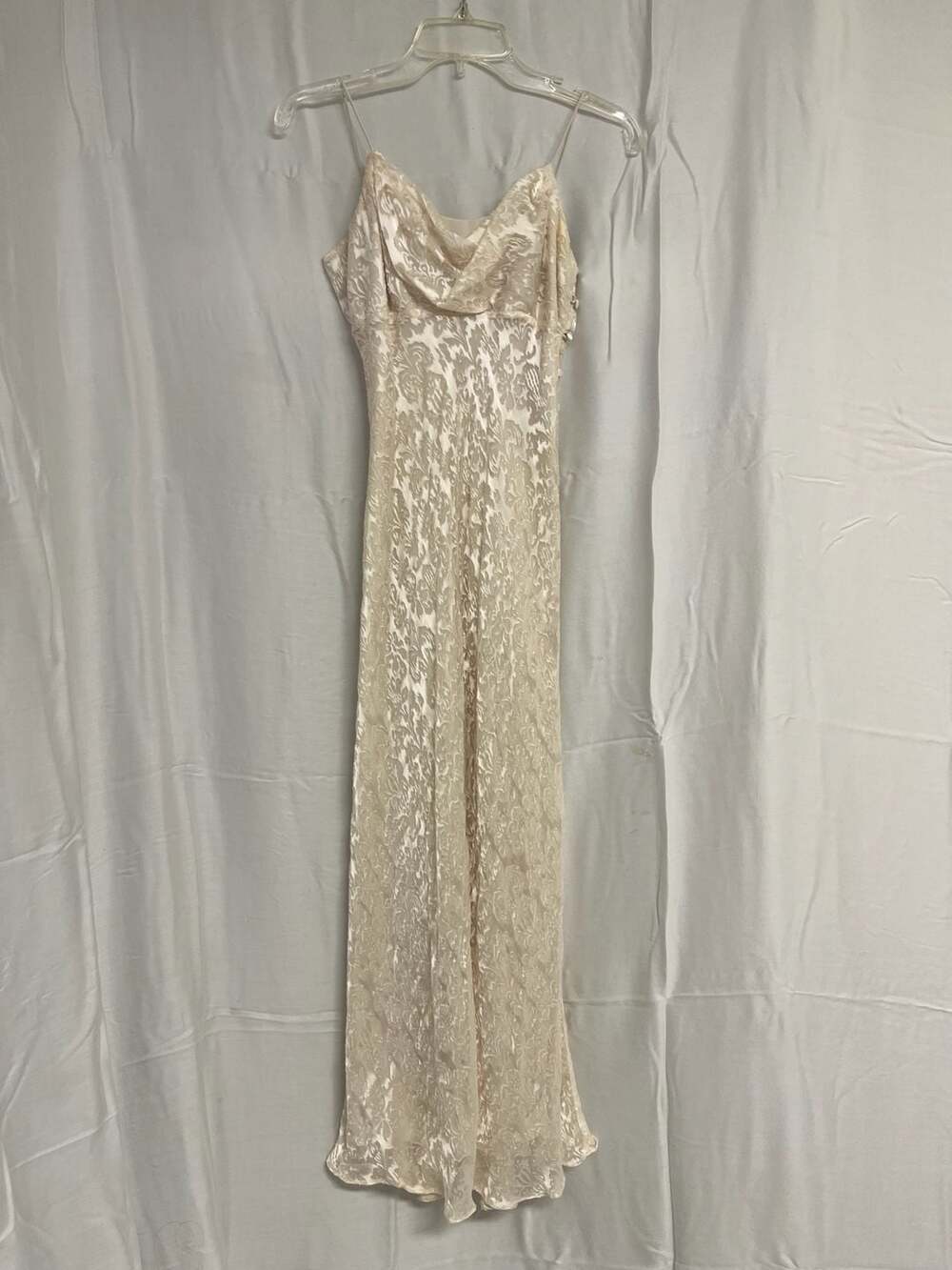 Nicole Miller Vintage Damask Burnout Velvet Maxi Dress